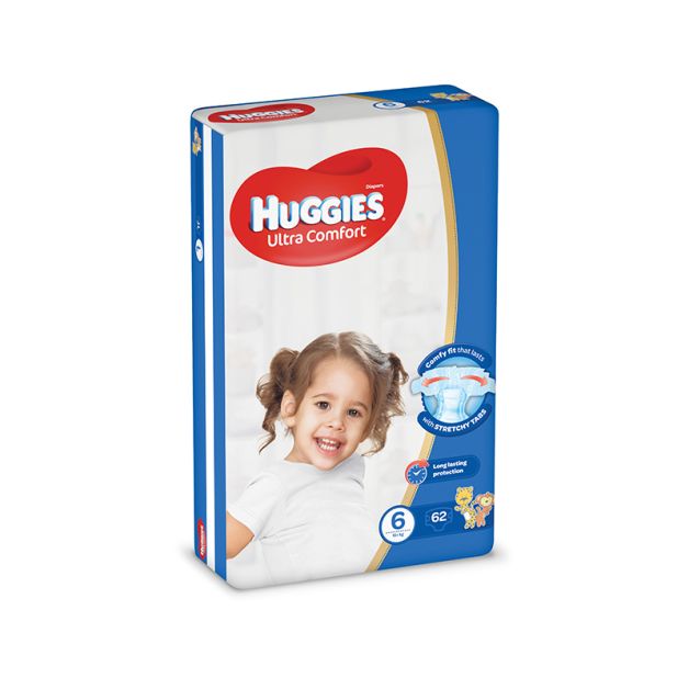 HUGGIES SIZE (6)X LARGE SUPERFLEX JUMBO PACK 62 DIAPERS