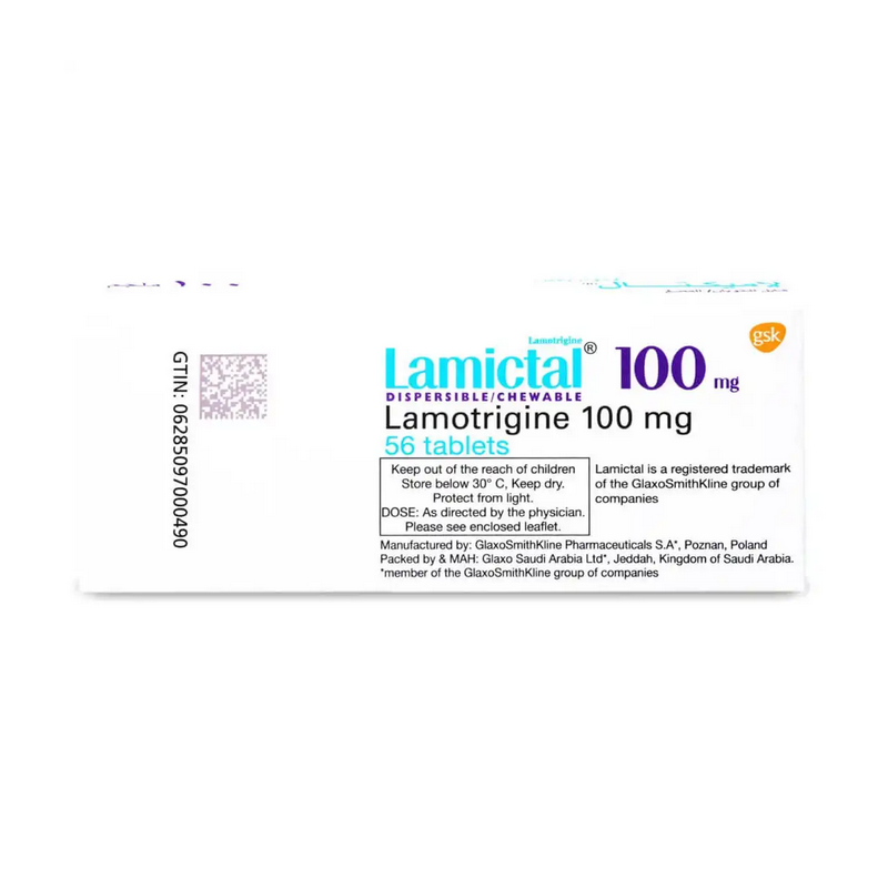 Lamictal Liquitab 100 Mg 56 Tablets